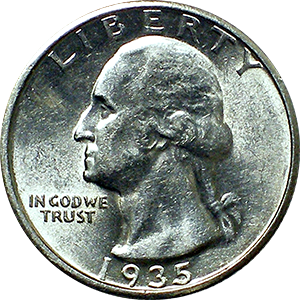 1935 Quarter Obverse