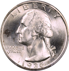 1936 Quarter Obverse