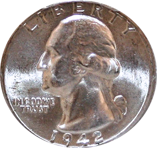 1942 Quarter Obverse