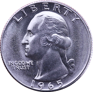 1965 Quarter Obverse