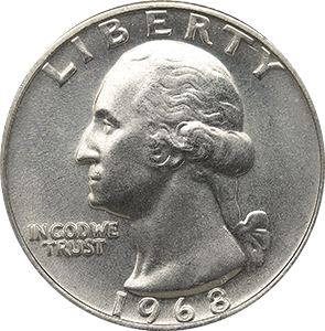 1968 Quarter Obverse