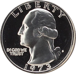 1973 Quarter Obverse