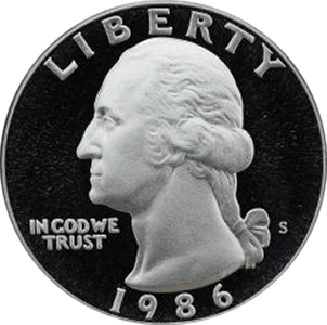 1986 Quarter Obverse