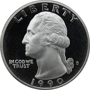 1990 Quarter Obverse